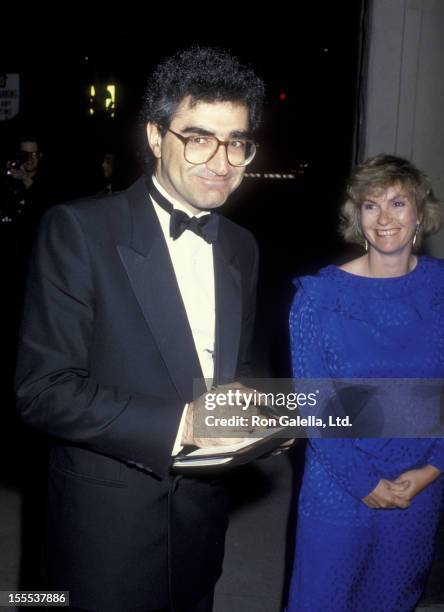 Actor Eugene Levy and wife Deborah Divine attend the premiere of A Fine Mess on April 19, 1986 at the Comedy Store in Hollywood, California.