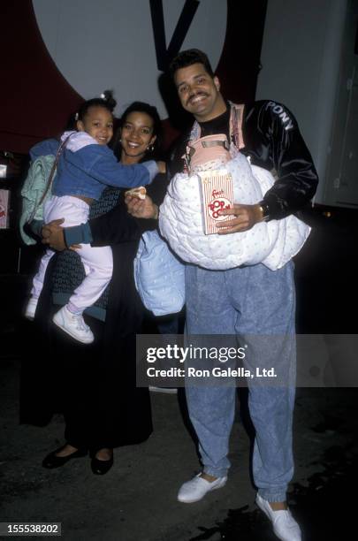 Comedian Sinbad, wife Meredith Adkins and daughter Paige Adkins attend 20th Anniversary Party for Circus Vargas on February 17, 1989 in Hollywood,...