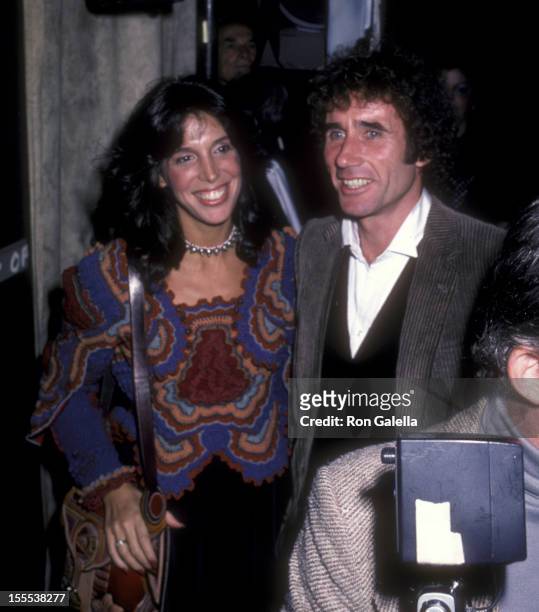 Actor Jim Dale and wife Julia Schafler attend the opening of The Elephant Man on September 28, 1980 at the Booth Theater in New York City.
