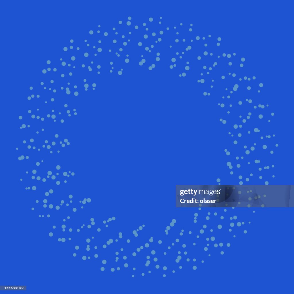 Blue Dots Array Circular Blue Dots On Blue In Orbit Around Copy Space High-Res Vector ...