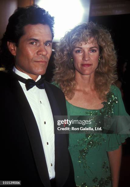 Actor A Martinez and wife Leslie Bryans attend the 19th Annual Daytime Emmy Awards on June 23, 1992 at Sheraton N.Y. Hotel & Towers in New York City.
