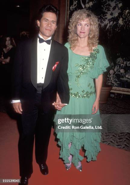 Actor A Martinez and wife Leslie Bryans attend the 19th Annual Daytime Emmy Awards on June 23, 1992 at Sheraton N.Y. Hotel & Towers in New York City.