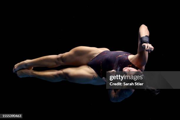 Ingrid Oliveira of Team Brazil competes in the Women's 10m Platform Final on day six of the Fukuoka 2023 World Aquatics Championships at Fukuoka...