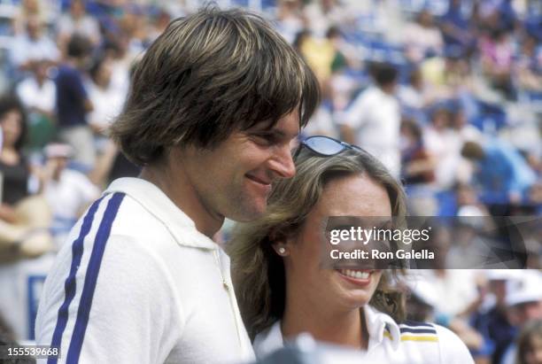 Athlete Bruce Jenner and TV personality Phyllis George attend the Eighth Annual Robert F. Kennedy Pro-Celebrity Tennis Tournament on August 25, 1979...