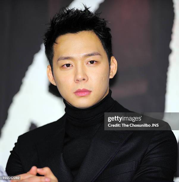 Park Yoo-Chun attends the MBC Drama 'Missing You' Press Conference at lotte hotel on November 1, 2012 in Seoul, South Korea.
