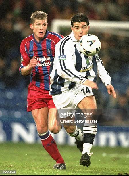 Enzo Maresca of West Bromwich Albion is challenged by Dean Austin of Crystal Palace during the Nationwide Division One match played at Selhurst Park...