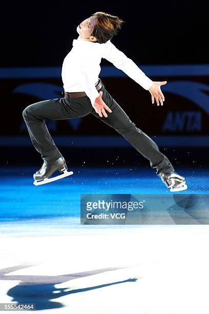 Men gold medalist Tatsuki Machida of Japan performs during Cup of China ISU Grand Prix of Figure Skating 2012 at the Oriental Sports Center on...
