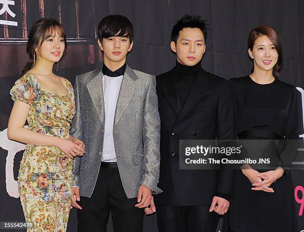 Yoon Eun-Hye, Yoo Seung-Ho, Park Yoo-Chun, and Jang Mi In Ae attend the MBC Drama 'Missing You' Press Conference at lotte hotel on November 1, 2012...