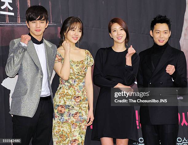 Yoo Seung-Ho, Yoon Eun-Hye, Jang Mi In Ae, and Park Yoo-Chun attend the MBC Drama 'Missing You' Press Conference at lotte hotel on November 1, 2012...