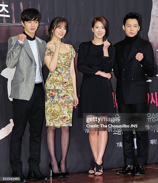 Yoo Seung-Ho, Yoon Eun-Hye, Jang Mi In Ae, and Park Yoo-Chun attend the MBC Drama 'Missing You' Press Conference at lotte hotel on November 1, 2012...