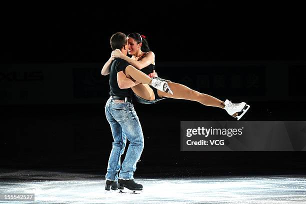 Charlene Guignard and Marco Fabbi of Italy perform during the Cup of China ISU Grand Prix of Figure Skating 2012 at the Oriental Sports Center on...