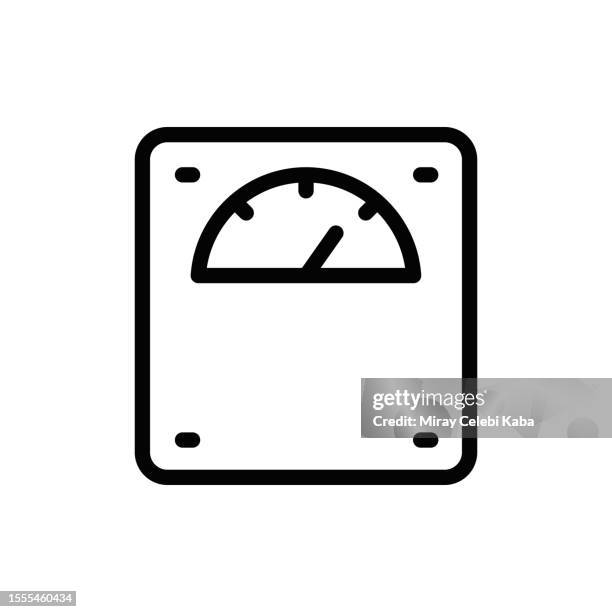 illustrations, cliparts, dessins animés et icônes de icône de ligne de balance de poids - balance