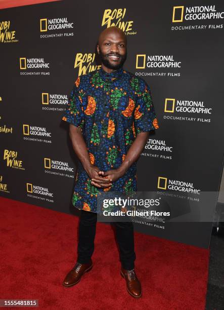 Moses Bwayo at the premiere of National Geographic's "Bobi Wine: The People's President" held at The Wallis Annenberg Center for the Performing Arts...