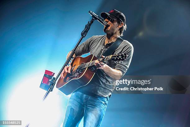 Musician, Eric Church performs at Nokia Theatre L.A. Live on November 4, 2012 in Los Angeles, California.