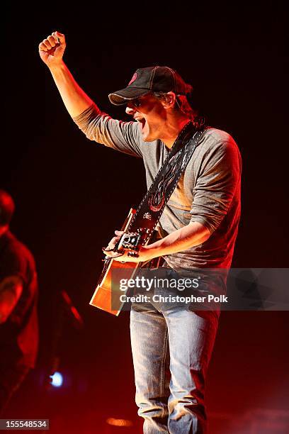 Musician, Eric Church performs at Nokia Theatre L.A. Live on November 4, 2012 in Los Angeles, California.