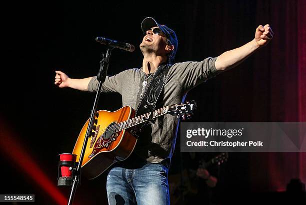 Musician, Eric Church performs at Nokia Theatre L.A. Live on November 4, 2012 in Los Angeles, California.