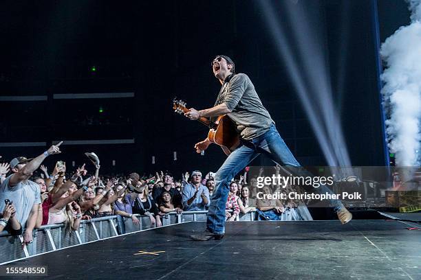 Musician, Eric Church performs at Nokia Theatre L.A. Live on November 4, 2012 in Los Angeles, California.