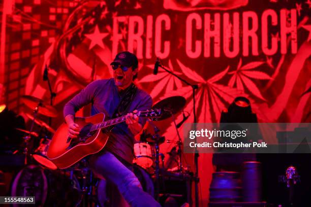 Musician, Eric Church performs at Nokia Theatre L.A. Live on November 4, 2012 in Los Angeles, California.