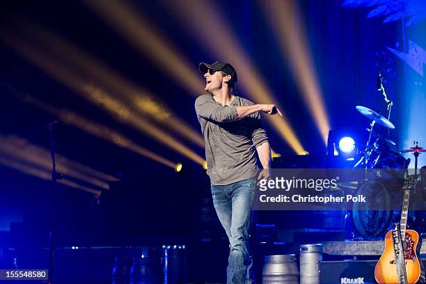 Musician, Eric Church performs at Nokia Theatre L.A. Live on November 4, 2012 in Los Angeles, California.