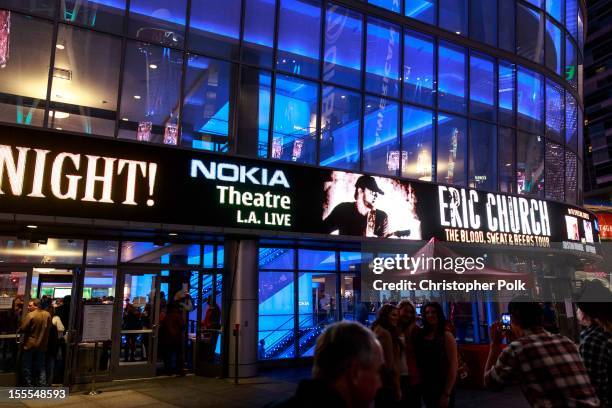 General view the Eric Church concert at Nokia Theatre L.A. Live on November 4, 2012 in Los Angeles, California.