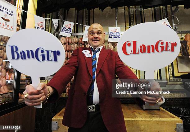 Al Murray attends a photocall to launch British Sausage Week on November 5, 2012 in London, England.