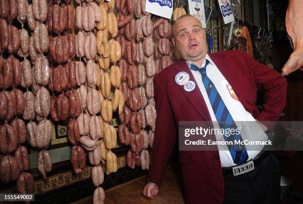 Al Murray attends a photocall to launch British Sausage Week on November 5, 2012 in London, England.