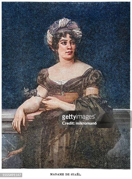 portrait of anne louise germaine de staël-holstein (22 april 1766 – 14 july 1817), madame de staël, a french woman of letters and political theorist - louise germaine stock pictures, royalty-free photos & images