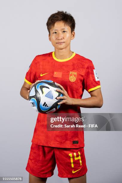 Lou Jiahui of China PR poses during the official FIFA Women's World Cup Australia & New Zealand 2023 portrait session on July 18, 2023 in Adelaide,...