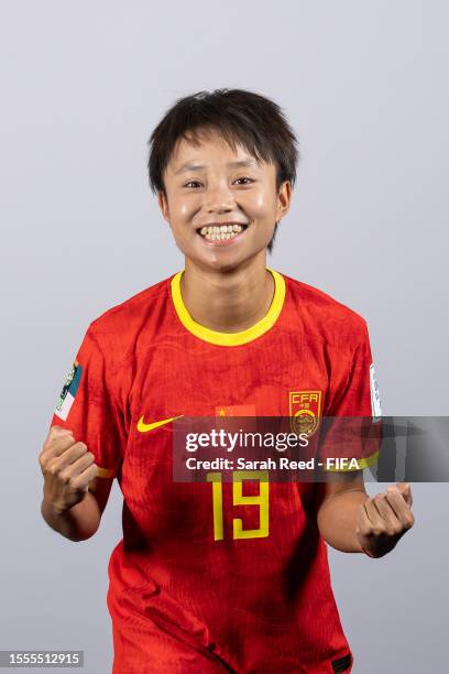 Zhang Linyan of China PR poses during the official FIFA Women's World Cup Australia & New Zealand 2023 portrait session on July 18, 2023 in Adelaide,...