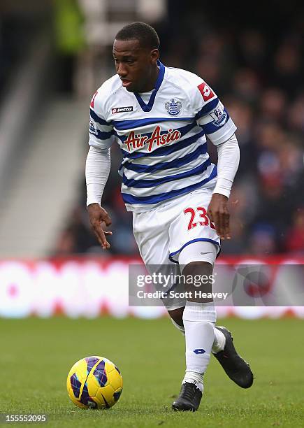 Junior Hoilett of Queens Park Rangers in action during the Barclays Premier League match between Queens Park Rangers and Reading at Loftus Road on...