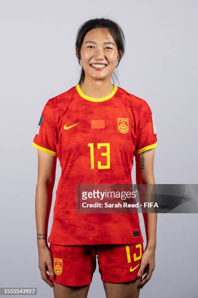 Yang Lina of China PR poses during the official FIFA Women's World Cup Australia & New Zealand 2023 portrait session on July 18, 2023 in Adelaide,...