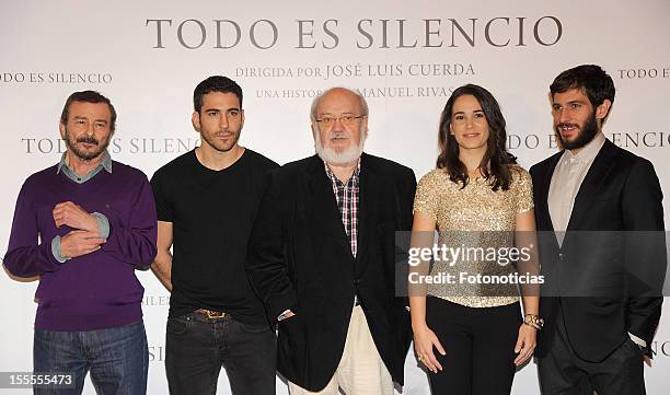 Juan Diego, Miguel Angel Silvestre, Jose Luis Cuerda, Celia Freijeiro and Quim Gutierrez attend a photocall for 'Todo Es Silencio' at the Palafox...