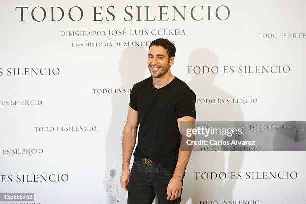 Spanish actor Miguel Angel Silvestre attends the "Todo es Silencio" photocall at the Palafox cinema on November 5, 2012 in Madrid, Spain.