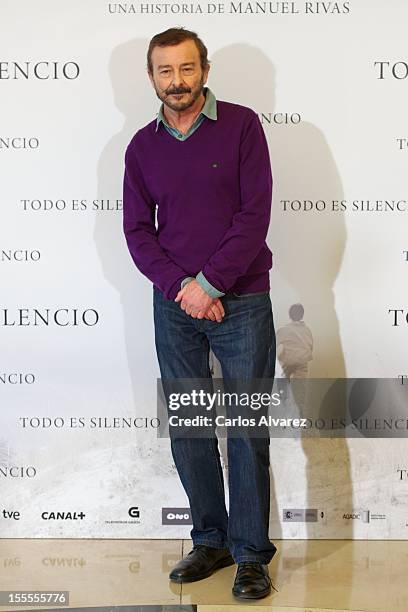 Spanish actor Juan Diego attends the "Todo es Silencio" photocall at the Palafox cinema on November 5, 2012 in Madrid, Spain.