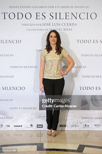 Spanish actress Celia Freijeiro attends the "Todo es Silencio" photocall at the Palafox cinema on November 5, 2012 in Madrid, Spain.