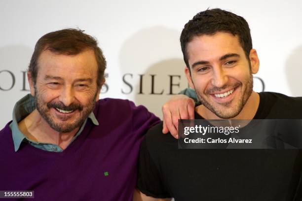 Spanish actors Juan Diego and Miguel Angel Silvestre attend the "Todo es Silencio" photocall at the Palafox cinema on November 5, 2012 in Madrid,...