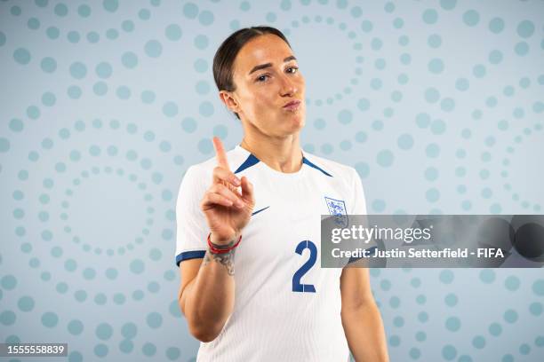 Lucy Bronze of England poses during the official FIFA Women's World Cup Australia & New Zealand 2023 portrait session on July 18, 2023 in Brisbane,...
