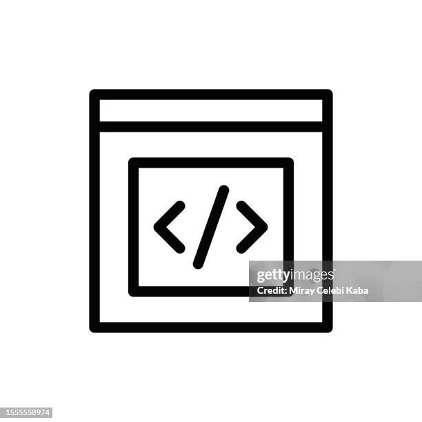 coding line icon - office admin vector stock illustrations