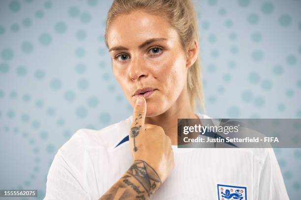 Rachel Daly of England poses during the official FIFA Women's World Cup Australia & New Zealand 2023 portrait session on July 18, 2023 in Brisbane,...