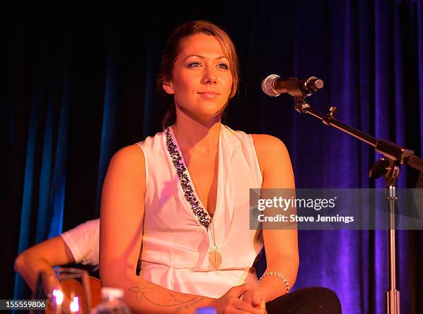 Colbie Caillat performs at the GRAMMY Foundation house concert featuring Colbie Caillat and Gavin DeGraw at the Trattore Winery private residence on...