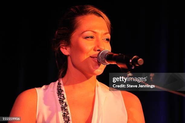 Colbie Caillat performs at the GRAMMY Foundation house concert featuring Colbie Caillat and Gavin DeGraw at the Trattore Winery private residence on...