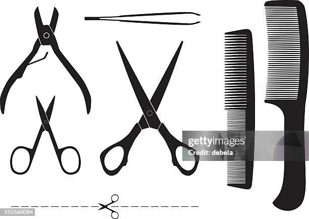 ilustrações, clipart, desenhos animados e ícones de cabeleireiro e manicure. - nail scissors