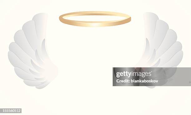 angel wings - halo stock illustrations