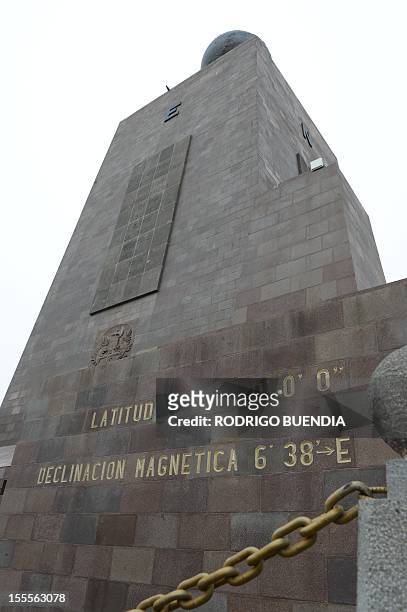 View of the "Middle of the world" monument, in Quito, Ecuador, on November 5, 2012. The world's tallest tower, 1.6 km, could be erected in Ecuador on...