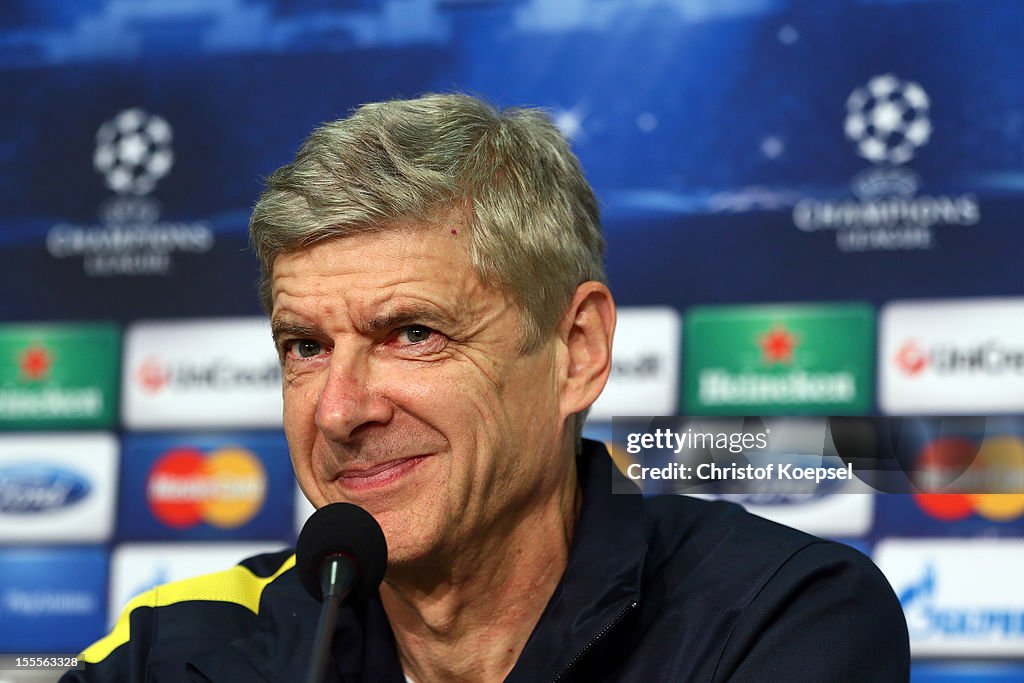 Arsenal FC Press Conference - UEFA Champions League