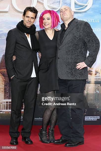 Tom Tykwer, Lana Wachowski and Andy Wachowski attend the 'Cloud Atlas' Germany Premiere at CineStar on November 5, 2012 in Berlin, Germany.