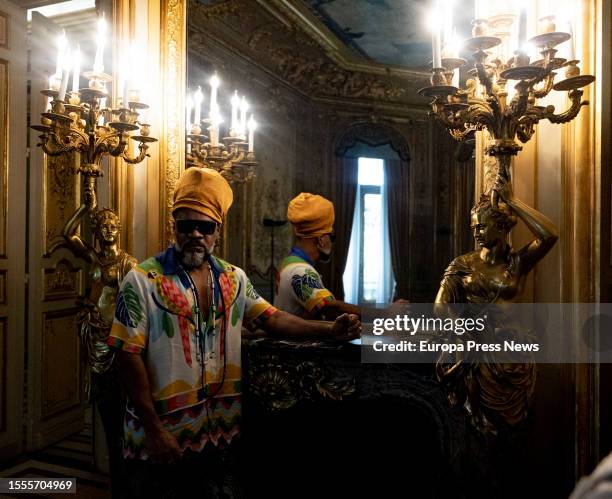 Ibero-American Ambassador of Culture, Carlinhos Brown, poses after an interview with Europa Press, on 19 July, 2023 in Madrid, Spain. Carlinhos Brown...