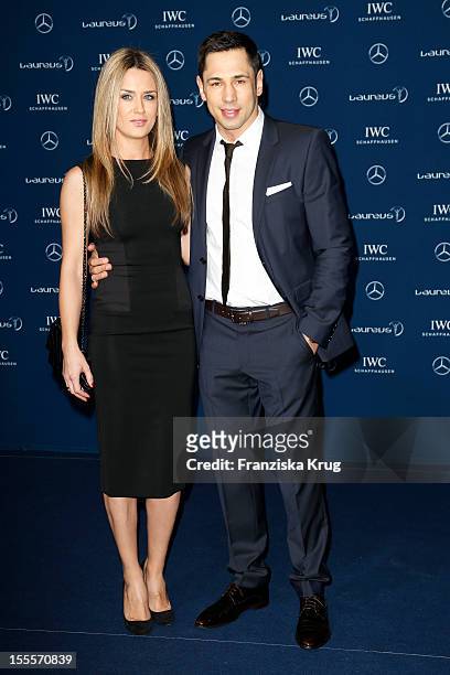 Boxer Felix Sturm and his wife Jasmin Sturm attend the Laureus Media Award 2012 on November 05, 2012 in Kitzbuehel, Austria.
