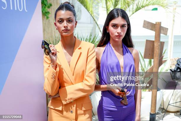 Kika Cerqueira and Lucia Rivera present the new Sunglass Hut collection at the Hyatt Hotel on July 19, 2023 in Madrid, Spain.