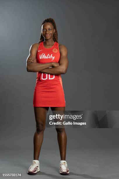 Funmi Fadoju during the England national netball team profile shoot at Southern Sun The Cullinan on July 25, 2023 in Cape Town, South Africa.